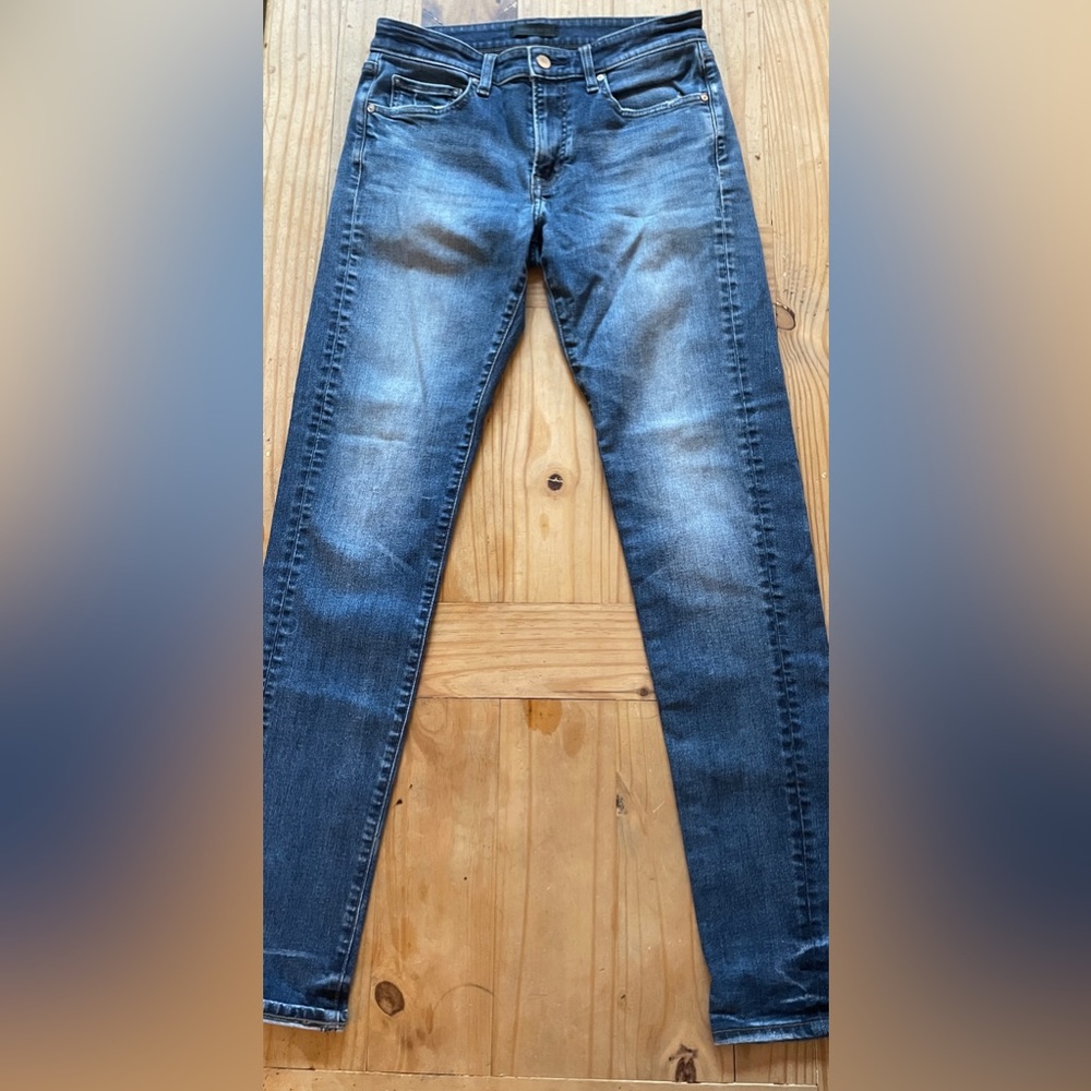 Men’s UNIQLO Stretch Selvedge Slim Fit 5 Pocket Zipper Fly Denim Blue Jeans